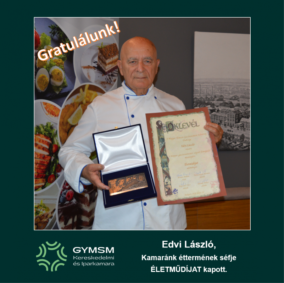Magas rangú elismerés Edvi László séfnek